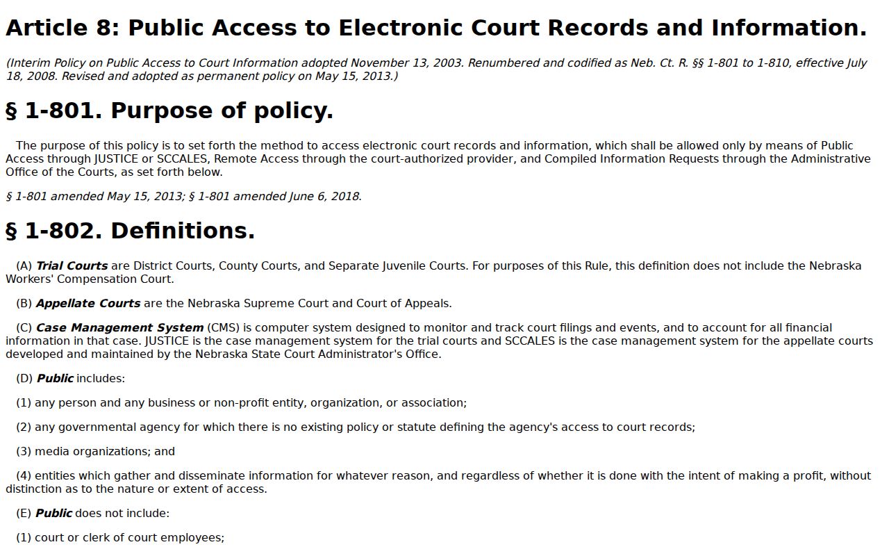 Boyd County court records Article 8 public-access notice