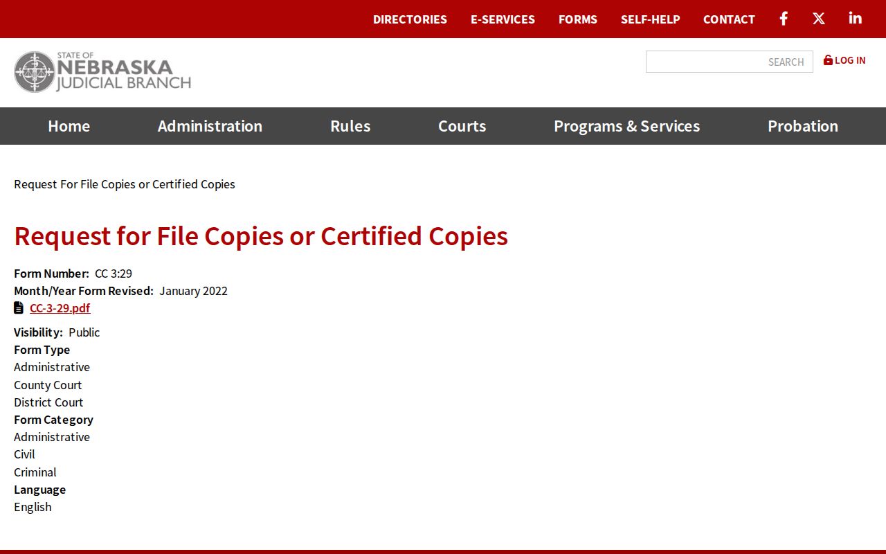 Boyd County court records file-copy and certified-copy request page
