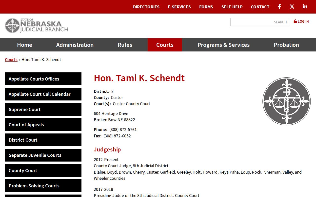 Boyd criminal docket Judge Tami Schendt profile