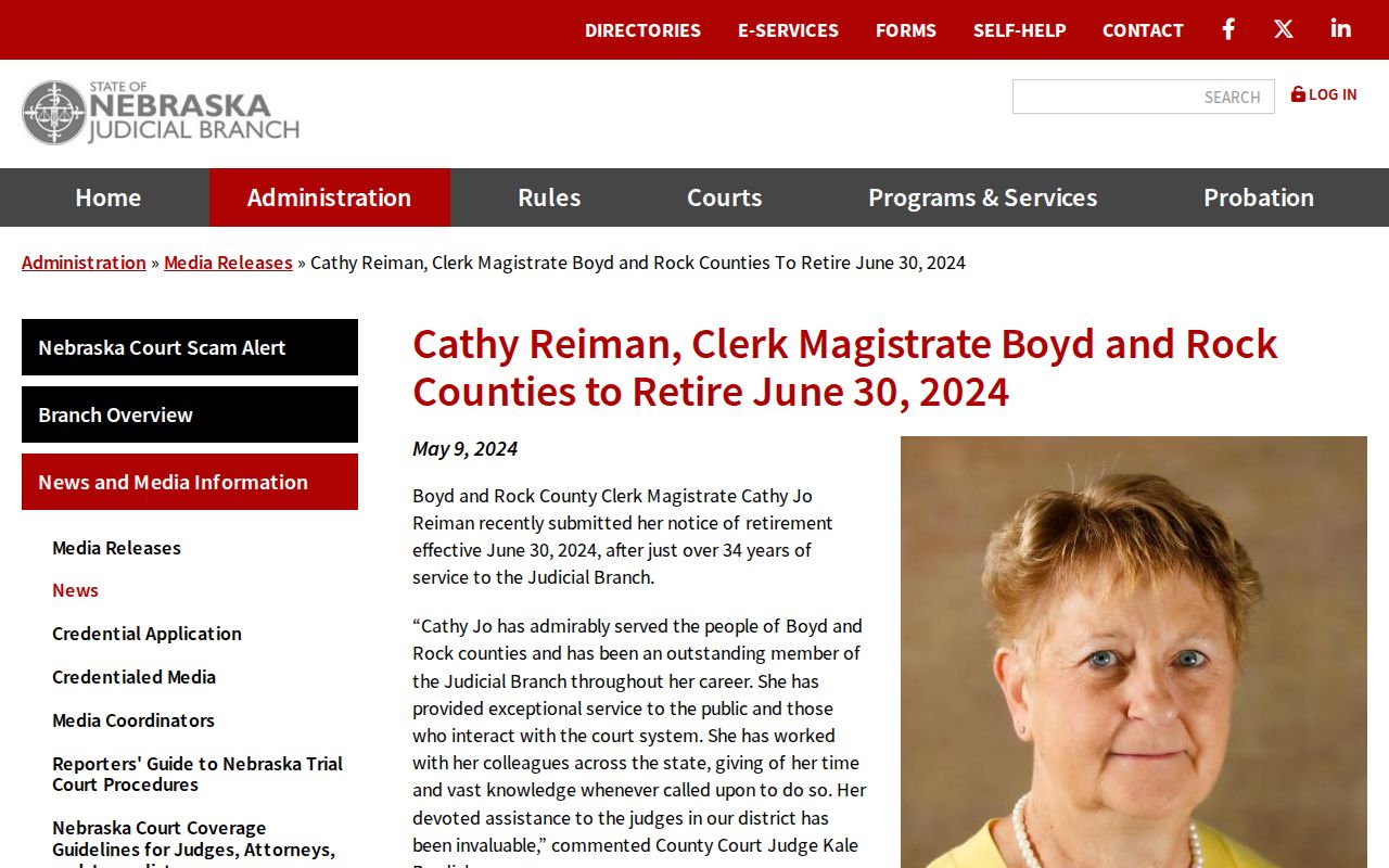 Boyd County court docket clerk transition notice