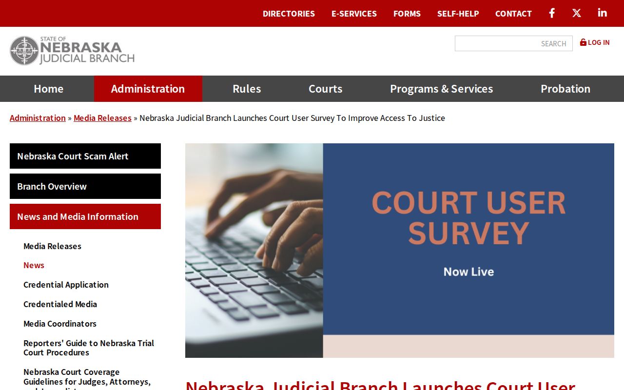 Boyd County court docket access to justice survey notice
