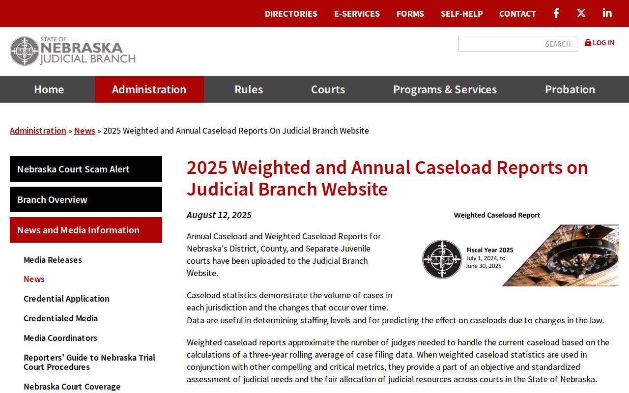 Boyd County court docket annual caseload report information