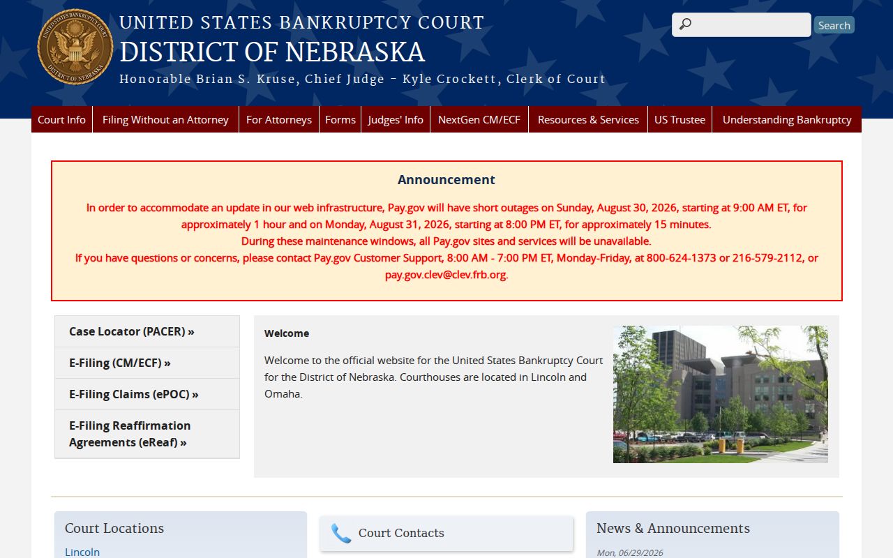 Boyd County court docket federal bankruptcy court information