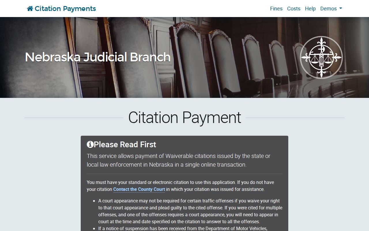 Boyd County traffic court records Nebraska citation portal