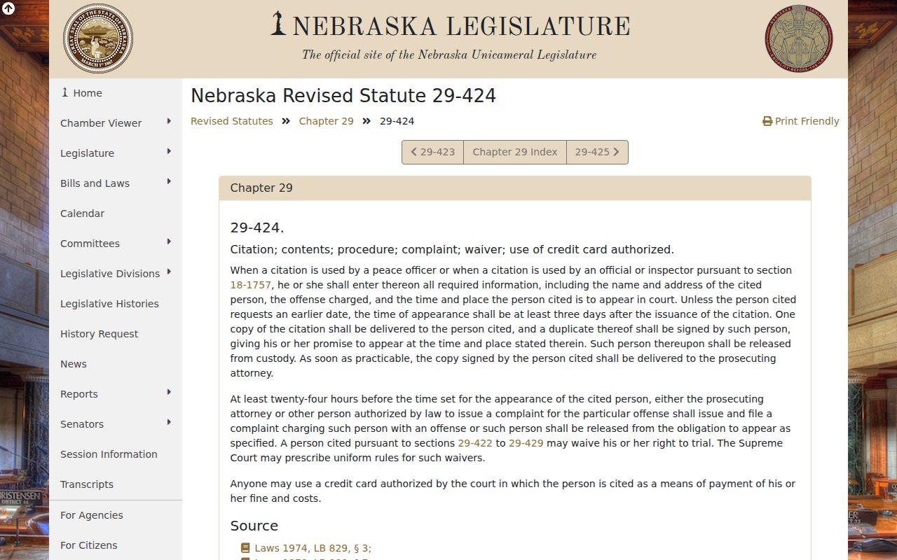 Boyd County traffic court records Nebraska citation-content statute