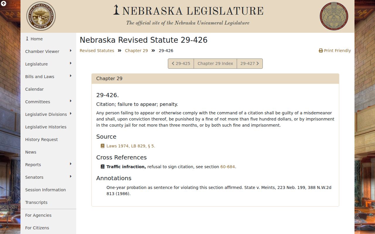 Boyd County traffic court records Nebraska failure-to-appear statute